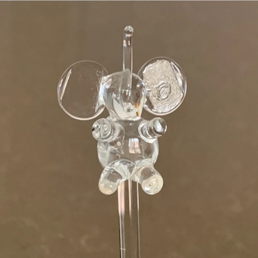NWOT Vtg Princess House Crystal Glass Elephant Swizzle Stick Stirrer